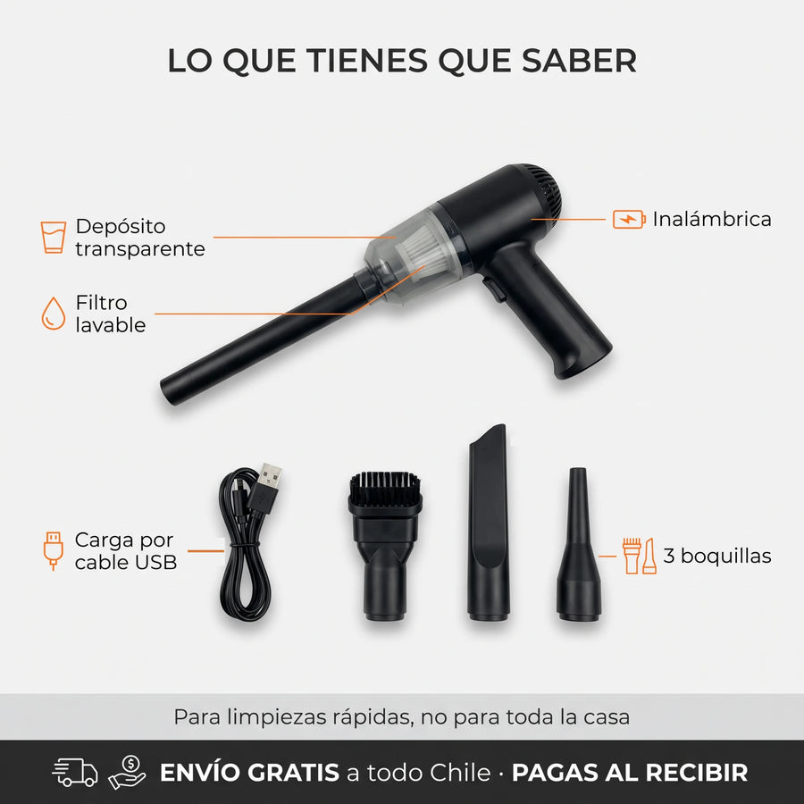 Ficha de la aspiradora: lo que incluye y dónde se usa