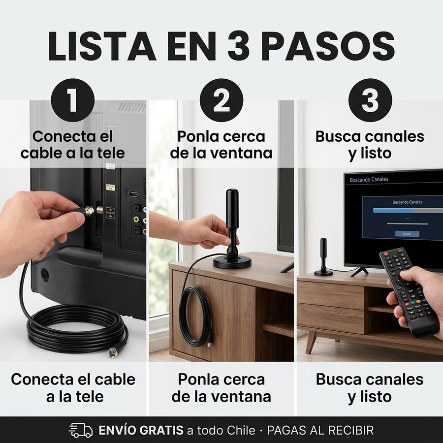 Cómo se instala la antena en 3 pasos