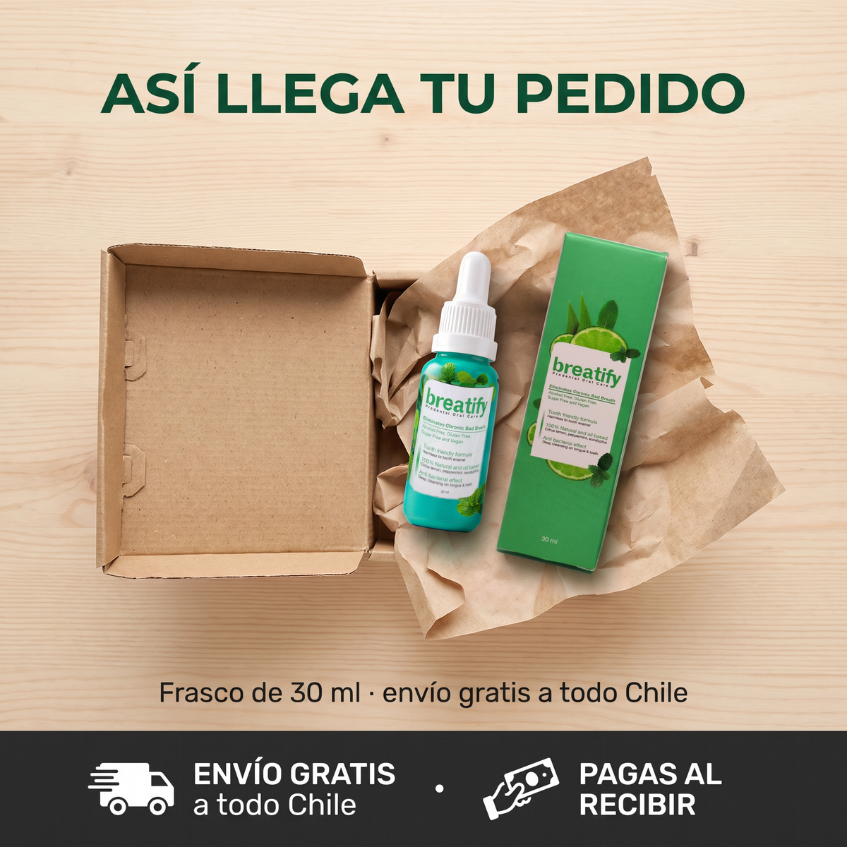 Así llega tu pedido: caja y frasco