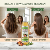 Antes y después de textura: pelo opaco vs pelo suave y con brillo