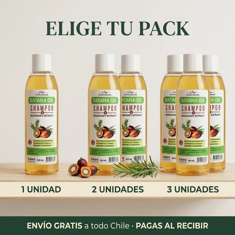 Pack de 1, 2 y 3 botellas del shampoo de batana