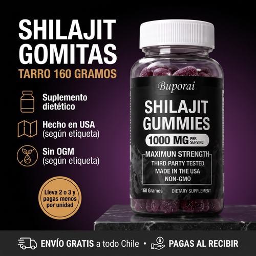 Shilajit en gomitas, tarro de 160 g