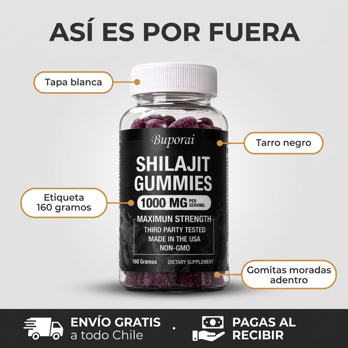 Partes del tarro de gomitas